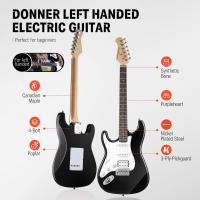 Donner DST-100BL Solak Elektro Gitar Seti (Siyah)