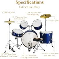 Eastar EDS-480MBE 22" 5-Parça Akustik Davul (Metallic Blue)