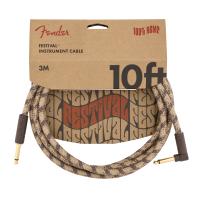 Fender 10 ANG CABLE HEMP BRN STRIPE