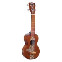 Mahalo Kahiko Batik Soprano Ukulele (Transparent Brown)