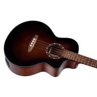 Ortega D7CE-BFT-4 Deep Series 7 Cutaway Akustik Bas Gitar (Burbon Burst)