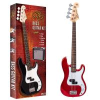 SX SB2-SK-34-CAR 3/4 Bas Gitar Seti (Candy Apple Red )